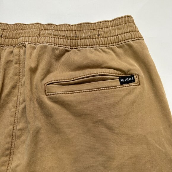 Hollister Advanced Stretch Jogger Shorts 9" Mens sz M Khaki Tan Athletic Casual - Picture 8 of 12